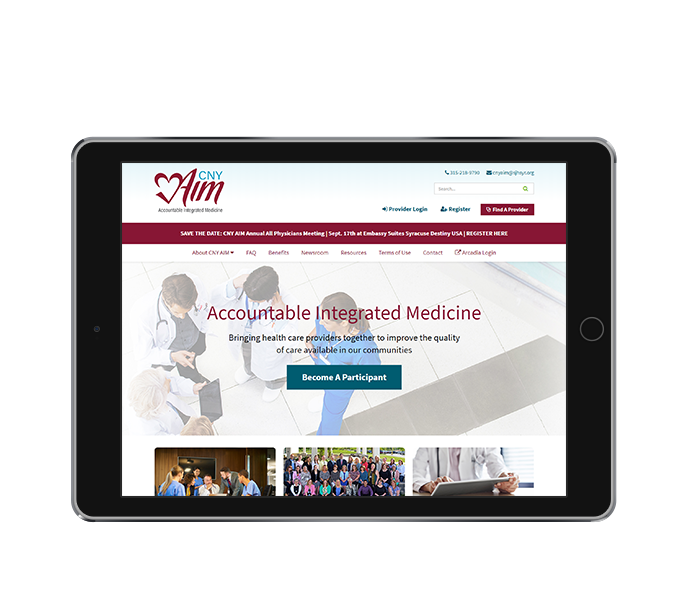 healthcare website design tablet landscape cny aim from acs web design and seo 
