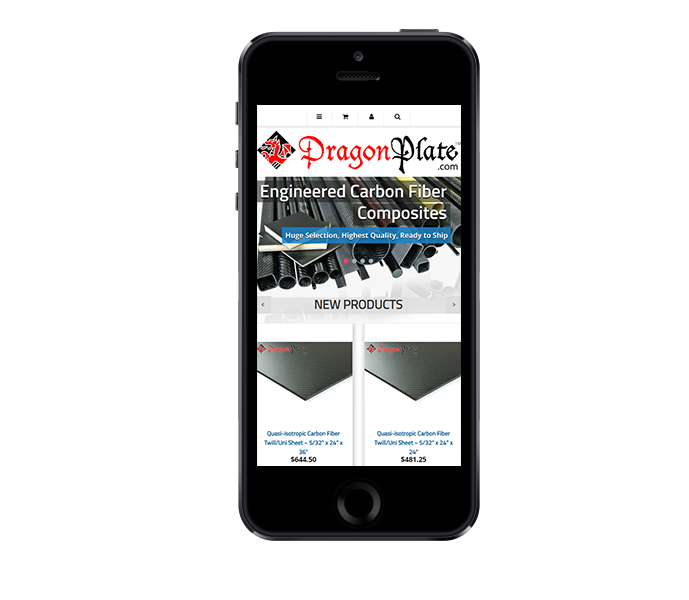 enterprise eCommerce website design dragonplate mobile friendly phone from acs web design and seo