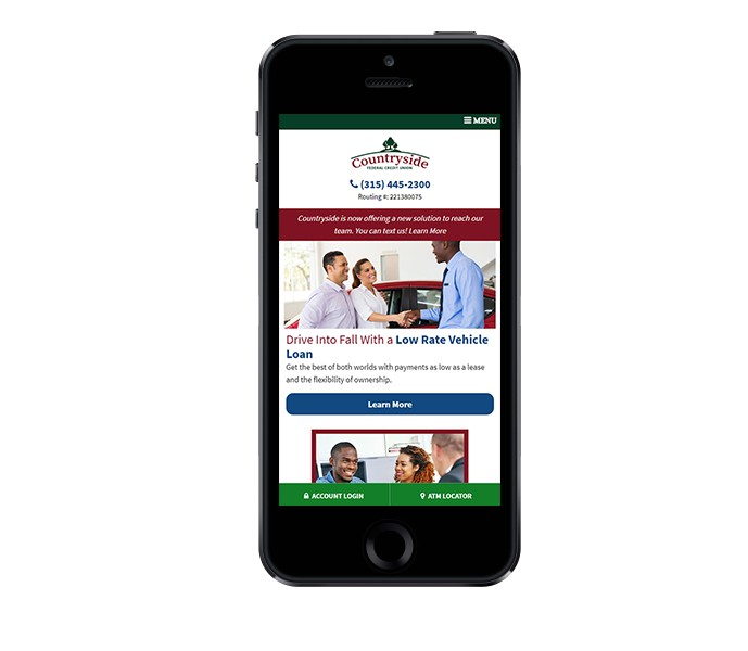 credit union web design mobile friendly countryside fcu from acs web design and seo