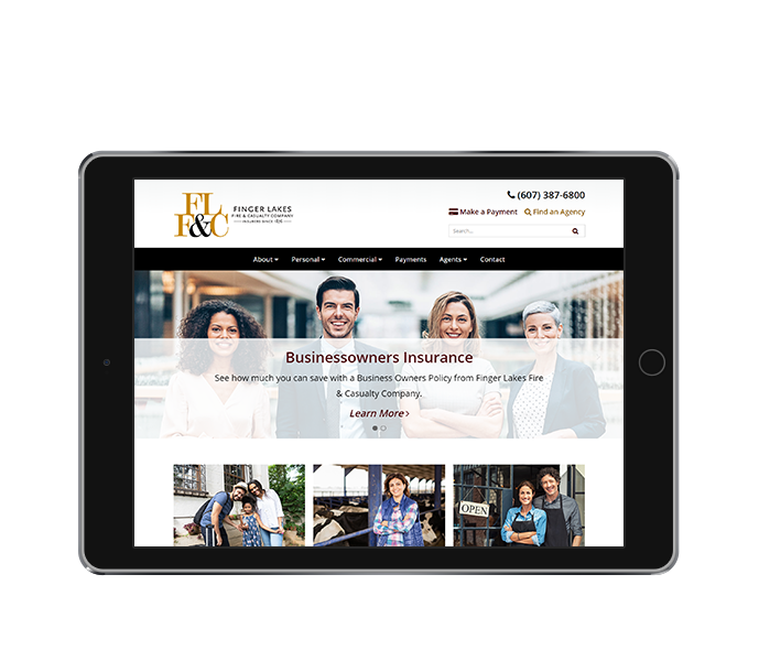 best insurance website design finger lakes fire and casualty tablet landscape from acs 