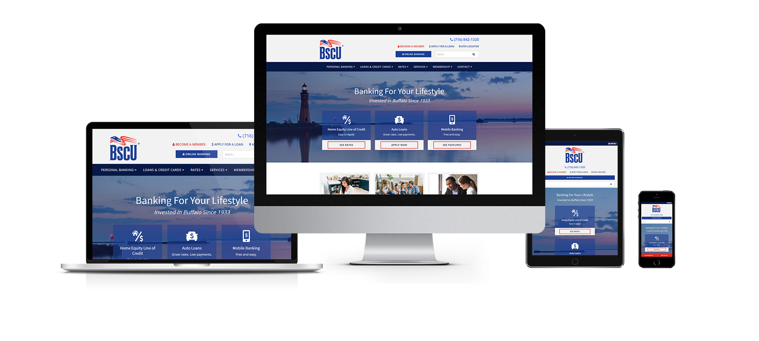 credit union website design near buffalo ny responsive website design for bscu by acs web design and seo