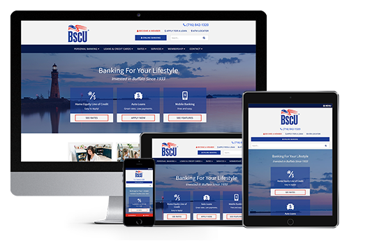 credit union website design near buffalo ny responsive web design for bscu