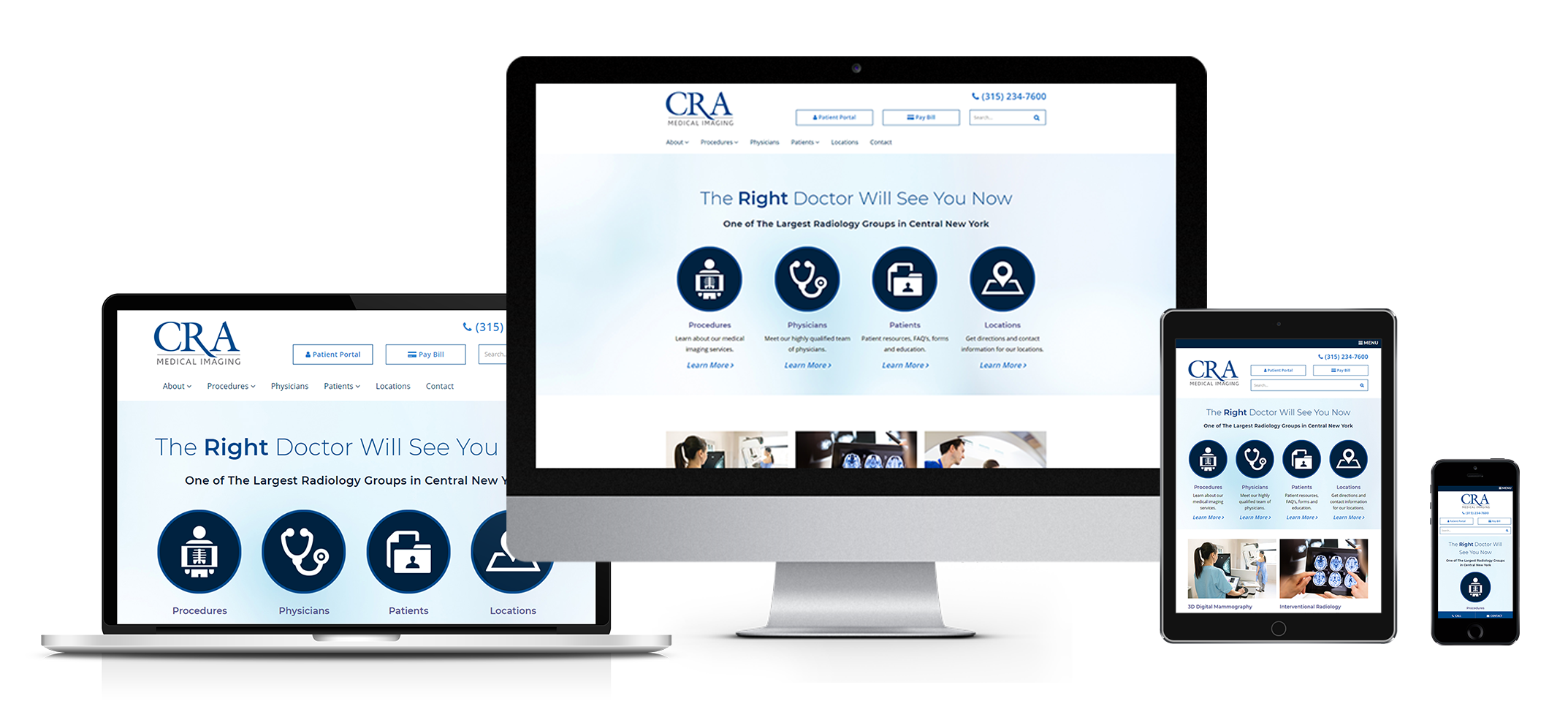 medical office website design responsive web design view of cra medical imaging