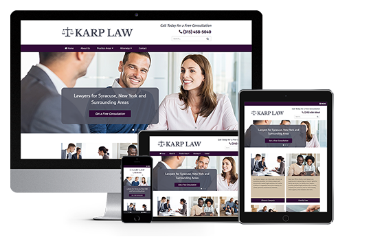 law office web design image of karp law office responsive web design on different screens