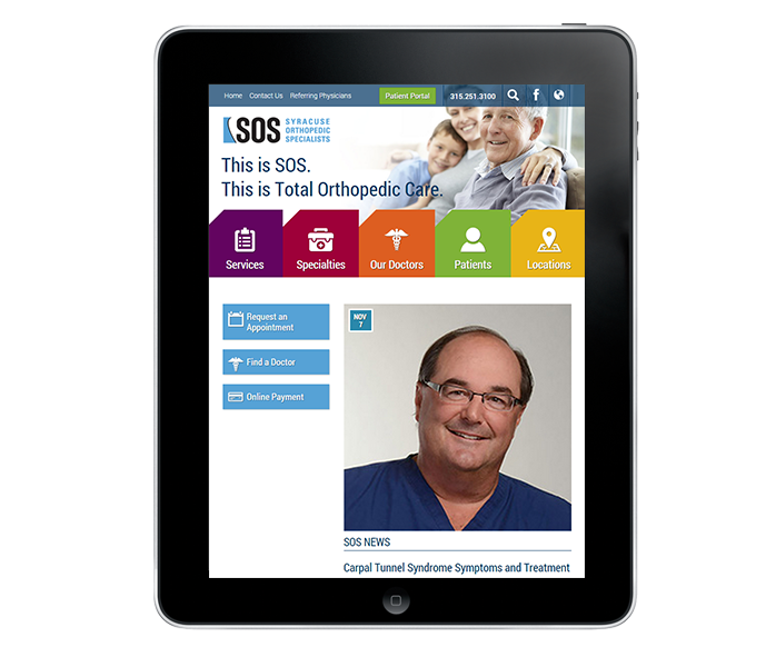 medical web design tablet view portrait mode
