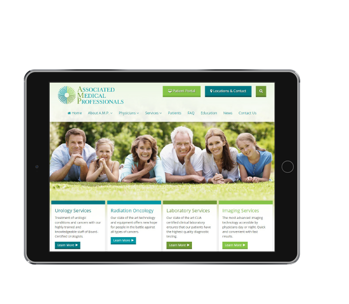 tablet view of medical website redesign