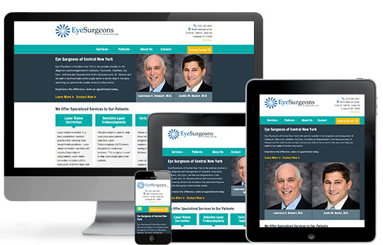 responsive website design project for eye surgeons of central new york