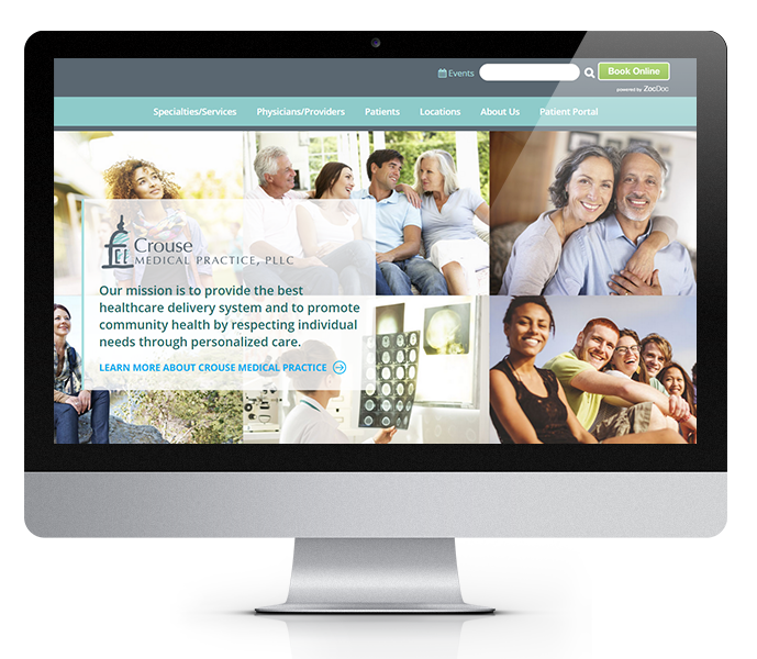 desktop view of medical website design