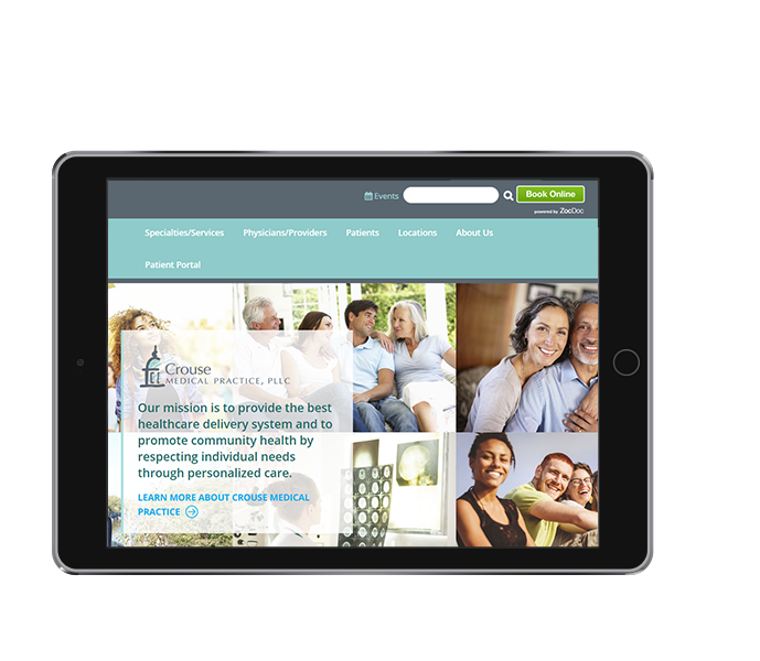 tablet view of medical practice web redesign