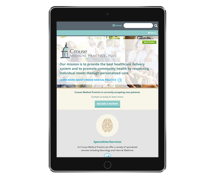 improved mobile interface for redesign of medical practice website design