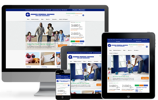 web design for geddes federal savings responsive website design by acs web design and seo