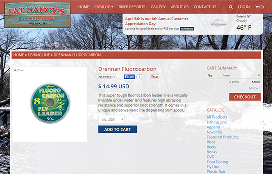 fishing ecommerce website design fat nancys