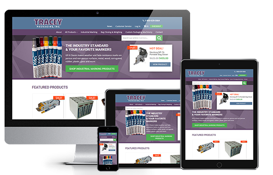 industrial packaging ecommerce website design tracey packaging