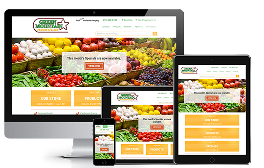 Grocery store website design green mountain food services
