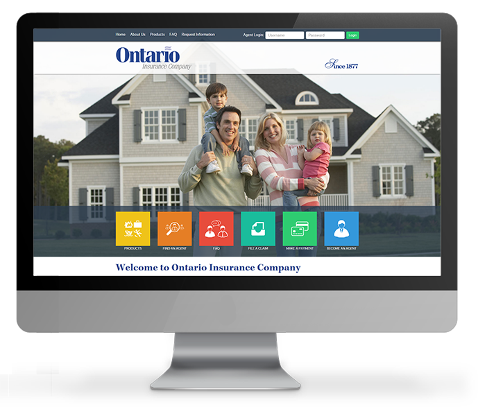 insurance website design for ontario insurance desktop view from acs inc web design and seo 