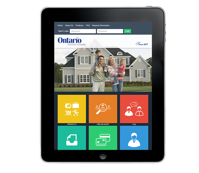 insurance website design for ontario insurance tablet view from acs inc web design and seo 