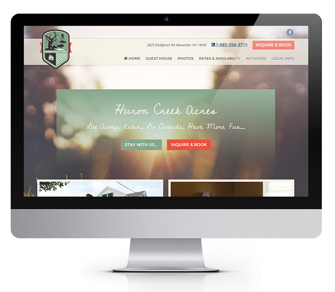 desktop view of responsive camping website design