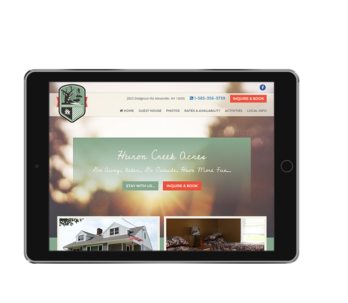 tablet view of responsive camp rental website design