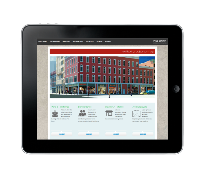 commercial website design tablet view