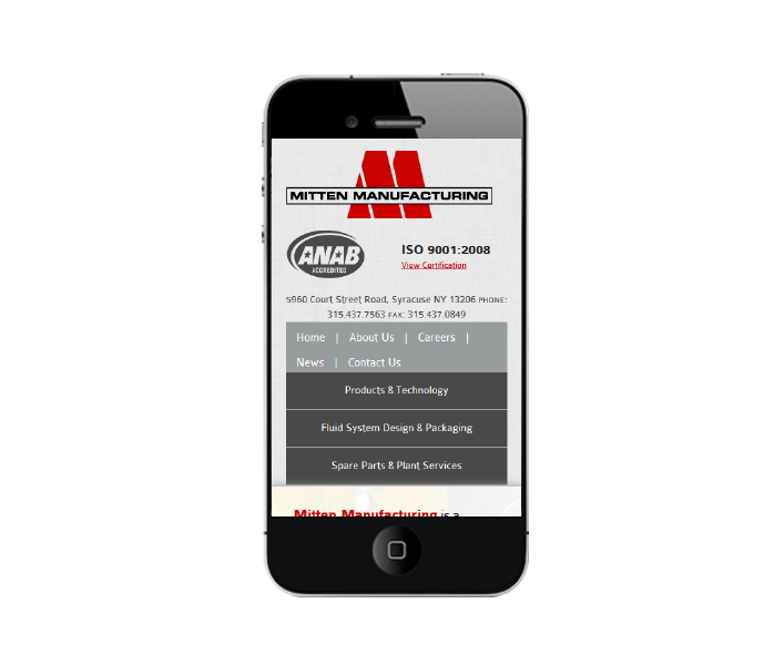commercial web design mobile view