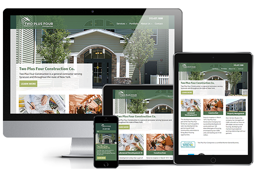 web design for two plus four responsive website design by acs web design and seo