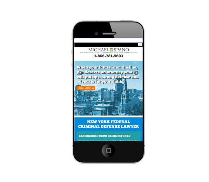 phone view for criminal law website design