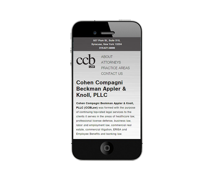 legal website design for ccb law mobile view from acs inc web design and seo 