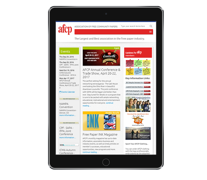 custom responsive website design - tablet view