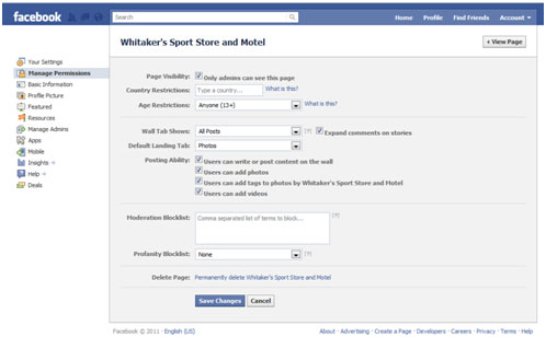facebook permissions