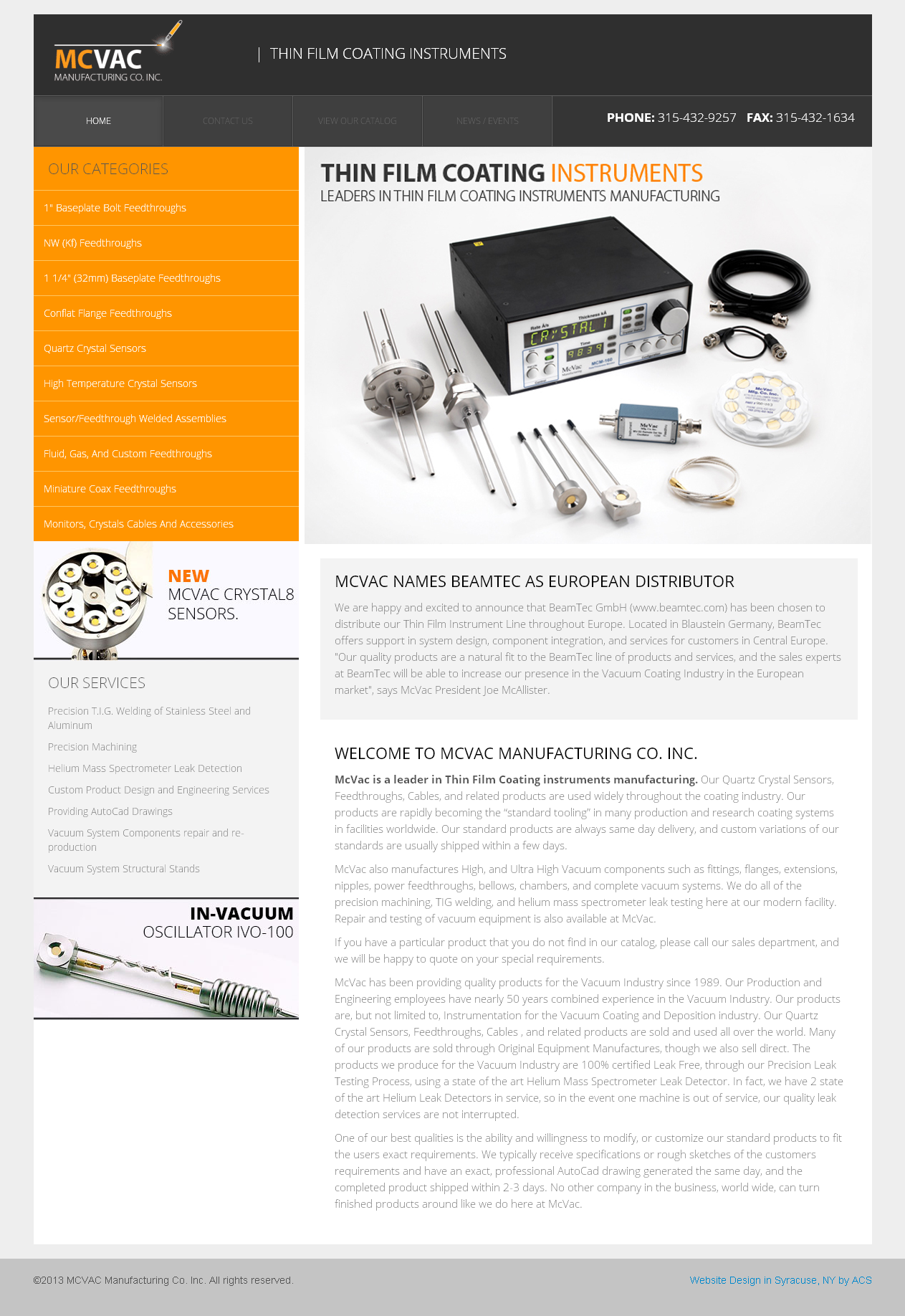 industrial web design homepage