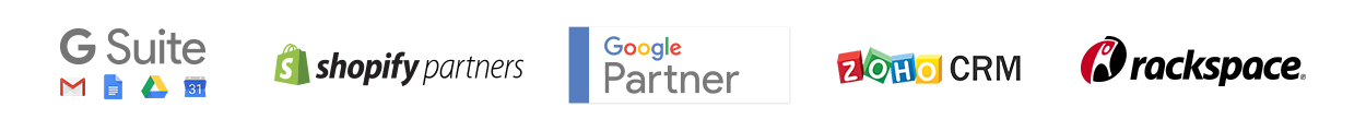 insurance web design image of g suite shopify partners google partner zoho crm rackspace logos