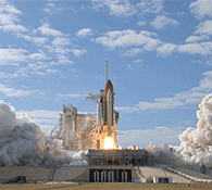 website design launch represented by image of space shuttle launch