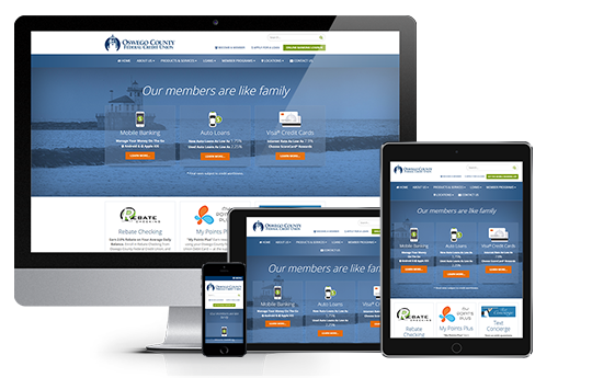 credit union website design responsive web design of oswego county fcu by acs web design and seo