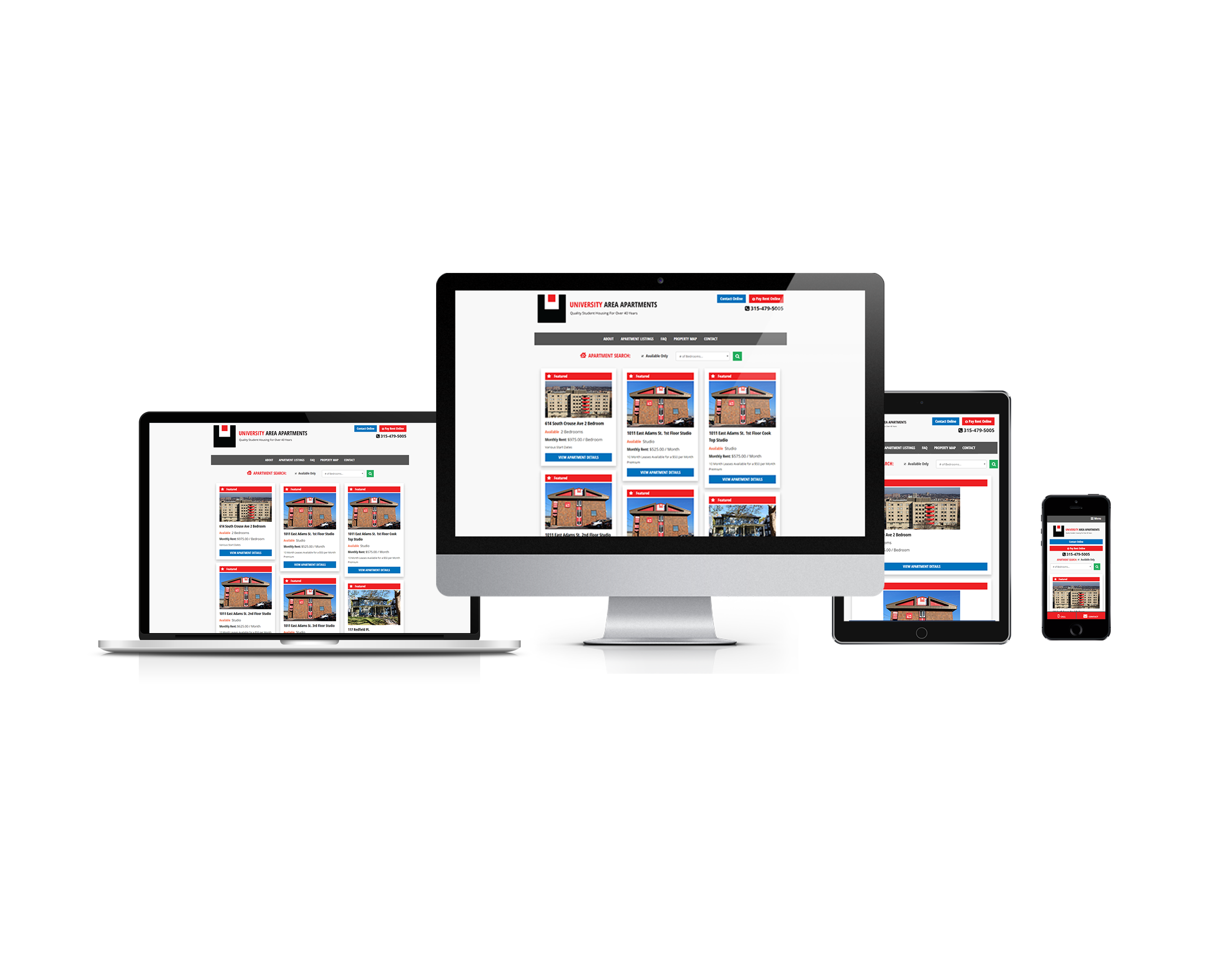 apartment web design made with responsive website design by acs inc web design and seo