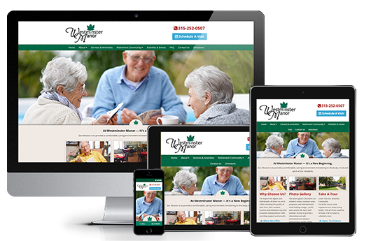 assisted living responsive website design