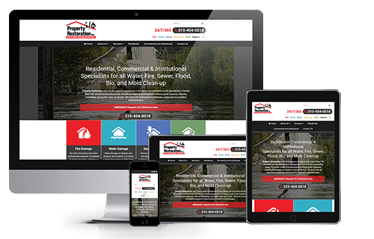 website branding property restoration responsive view from acs web design and seo