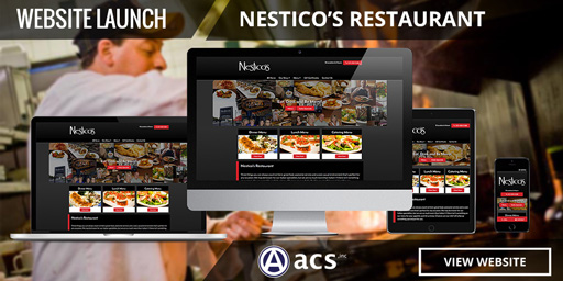 restaurant website design portfolio listing of nesticos by acs inc web design and seo