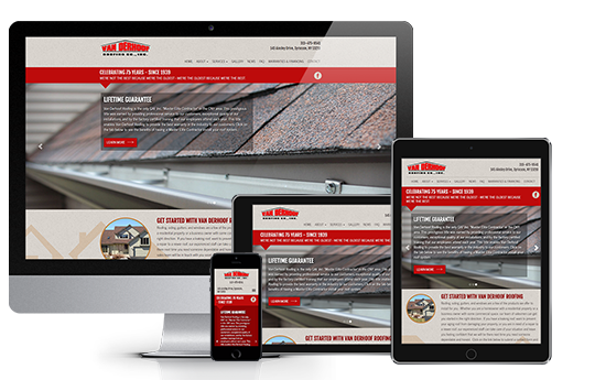 roofing website design responsive web design van derhoof by acs