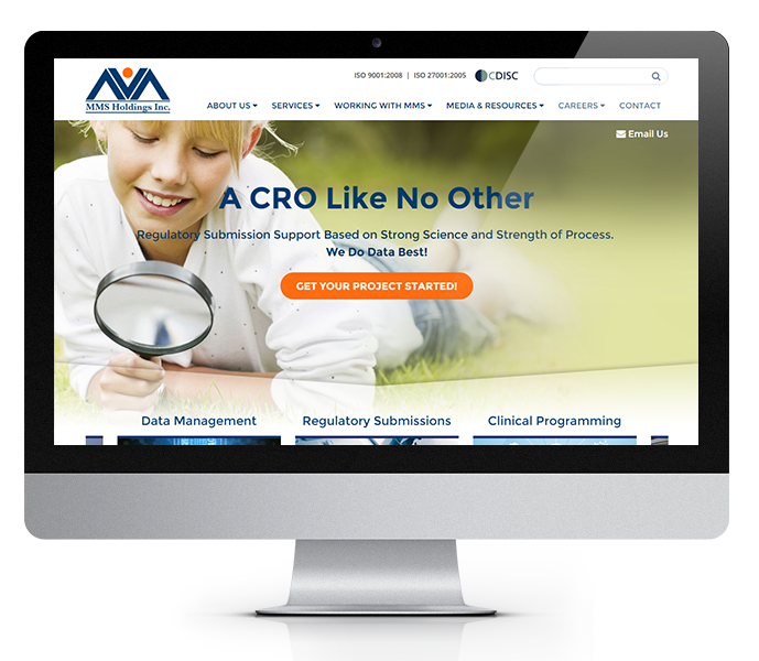 healthcare website design desktop view mms holdings from acs web design and seo