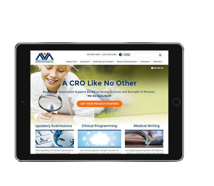 healthcare website design tablet landscape view mms holdings from acs web design and seo