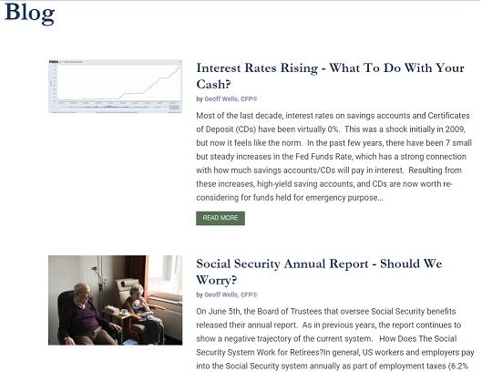 financial advisor website design blog for bpc advisors from acs web design and seo