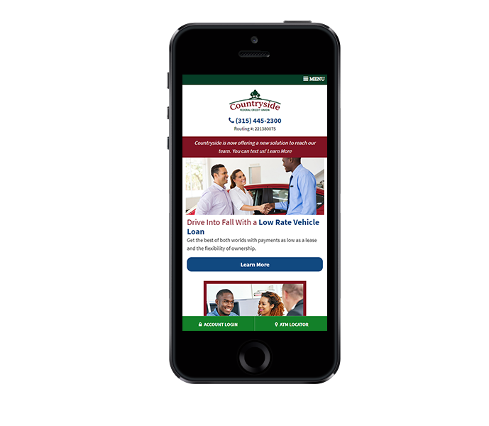 credit union web design mobile friendly countryside fcu from acs web design and seo
