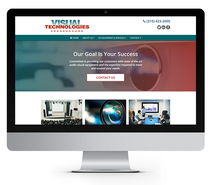 equipment dealer website design desktop view visual technologies from acs web design and seo