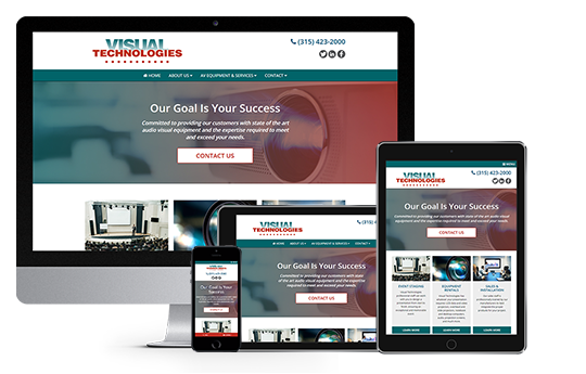 equipment dealer website design responsive web design for visual technologies from acs web design and seo