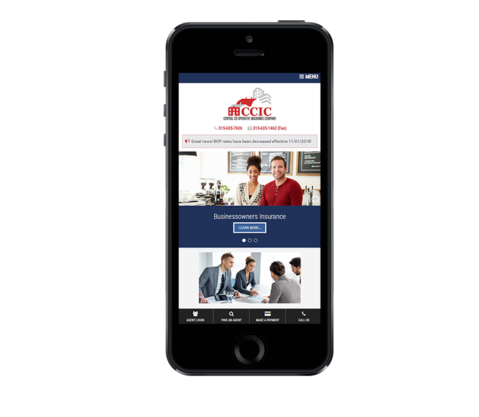 responsive mobile web design syracuse insurance