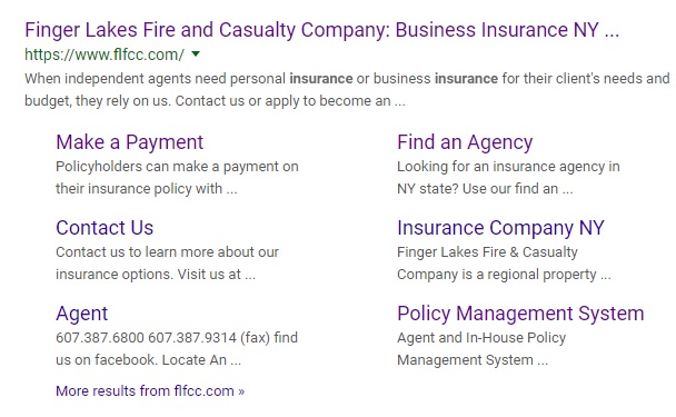 insurance website design finger lakes fire and casualty seo migration from acs web design and seo