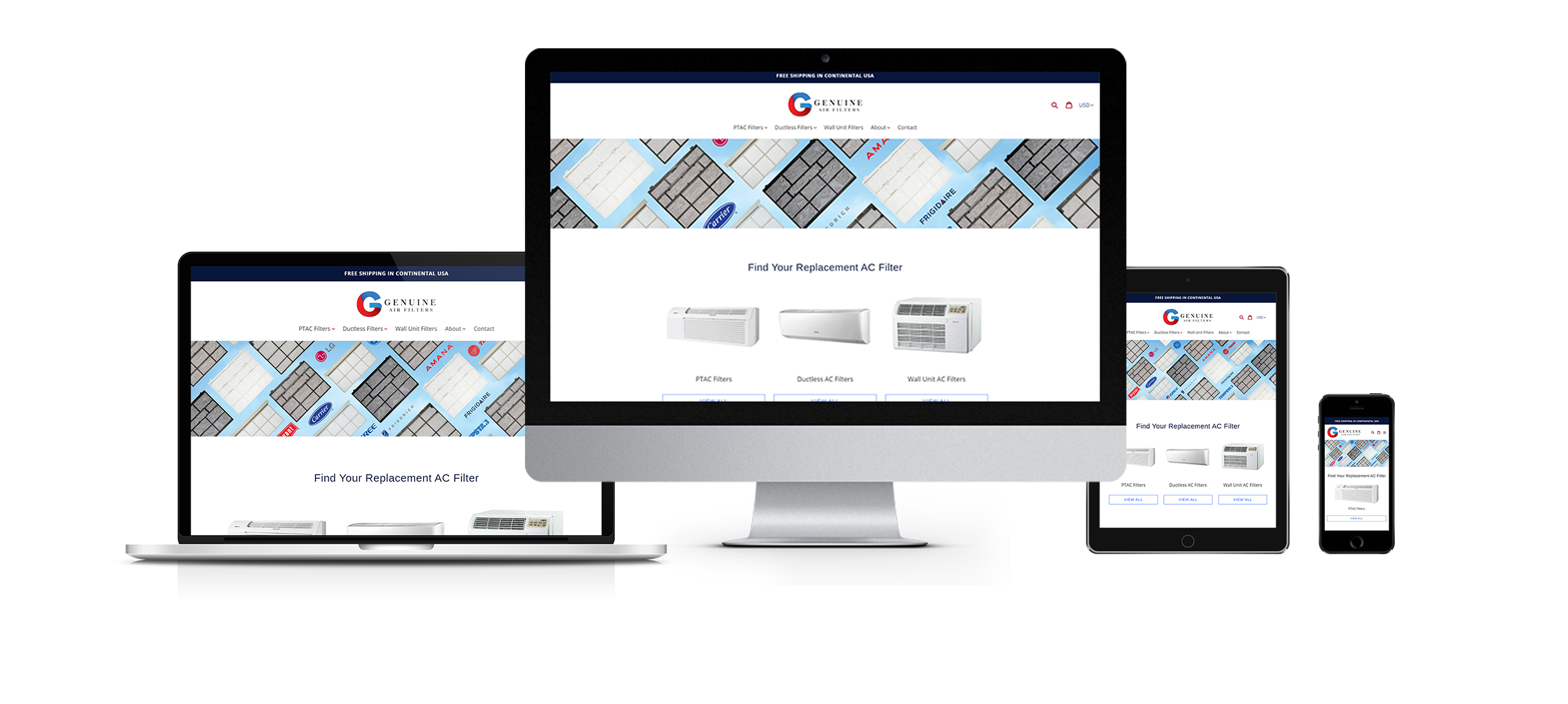 ecommerce website design responsive website design genuine air filters