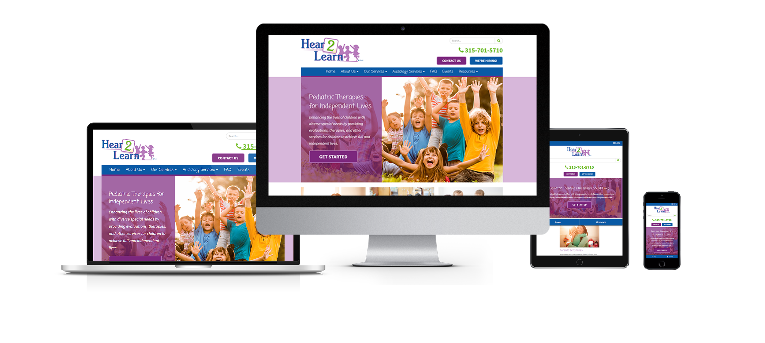 pediatric website design responsive website design hear 2 learn by acs web design and seo