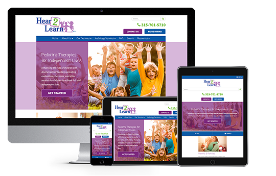 pediatric website design responsive web design for hear 2 learn