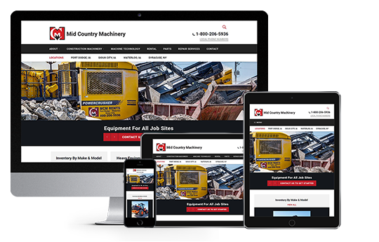 heavy equipment website design responsive web design by acs web design and seo